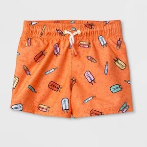 Cat & Jack l Orange Popsicle Print Boy’s Swim Shorts l Size: 3T